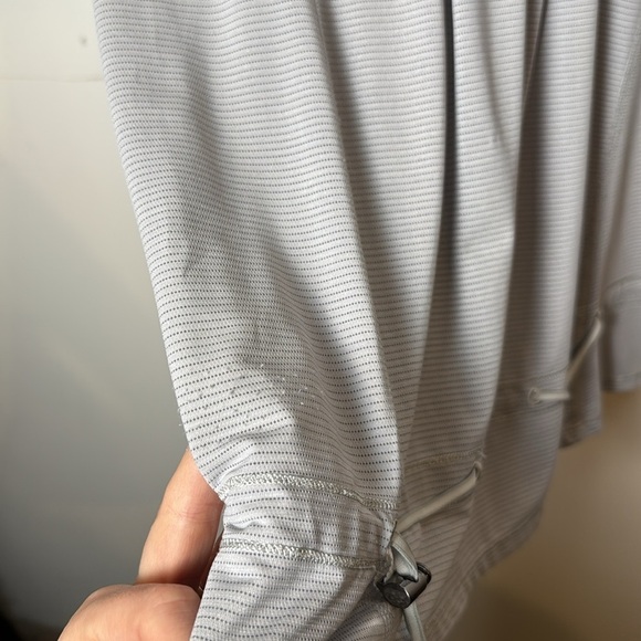 Lululemon Women’s Hustle And Bustle Drawstring Waist White Gray Tank Top Sz 10 - Picture 11 of 11